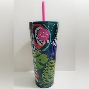 NEW Starbucks Hawaii Collection Tropical Fruit Stainless Steel 24oz Tumbler